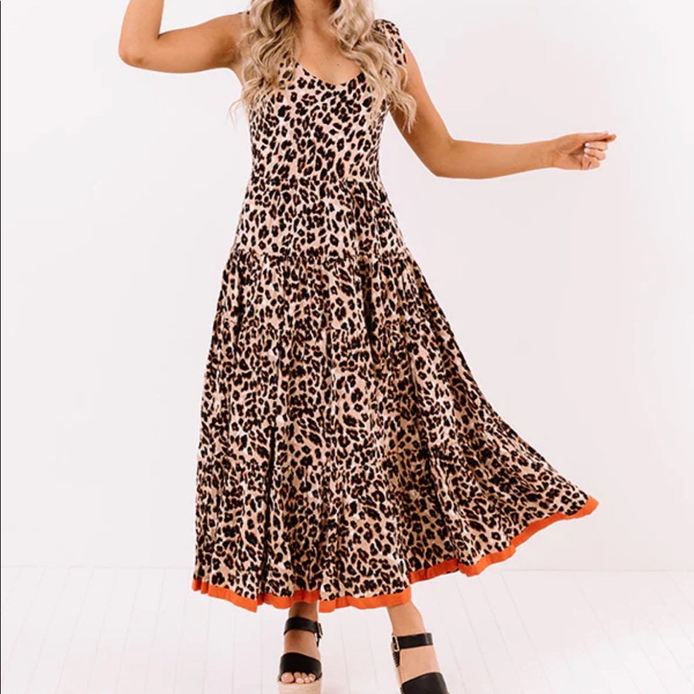 THML leopard maxi dress